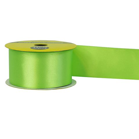 RIB 38MM POLYESTER SATIN  LIME GRN 3M