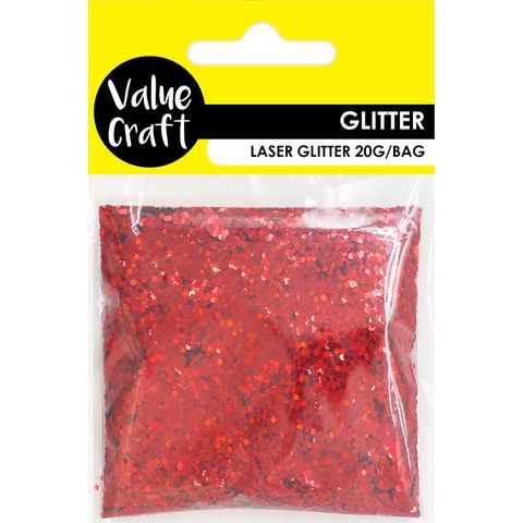 CRAFT GLITTER LASER RED 20G