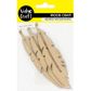 Wood Feather 13Cm Raw 3Pc