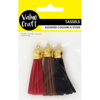 TASSELS LARGE SUEDE ASST 3PC