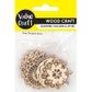 WOOD FLOWER SHAPES ASSORTED 9PC