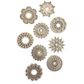 WOOD FLOWER SHAPES ASSORTED 9PC