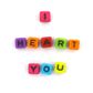ALPHABET BRIGHT CUBE BEADS 7MM ASST 35G