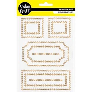 CRAFT RHINESTONES OUTLINE GOLD 1SH