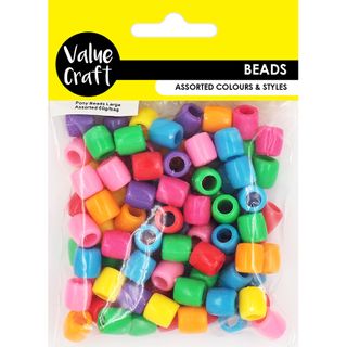 PONY BEADS ASSORTED BRIGHTS 60G