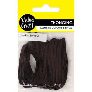 SUEDE THONGING 2MM DARK BROWN 4MTR