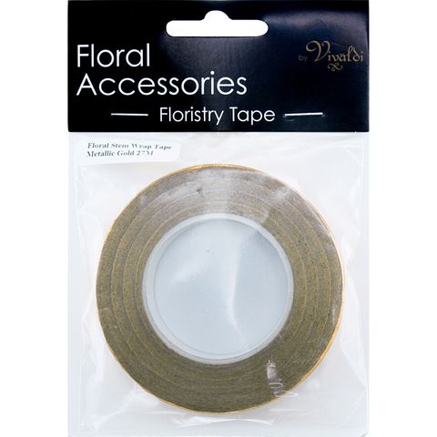 FLORIST TAPE STEM WRAP GOLD 27m