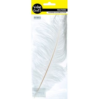 FEATHER OSTRICH WHITE 1PC