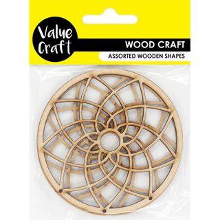 WOOD DREAM CATCHER 90MMX90MM NAT 2PC
