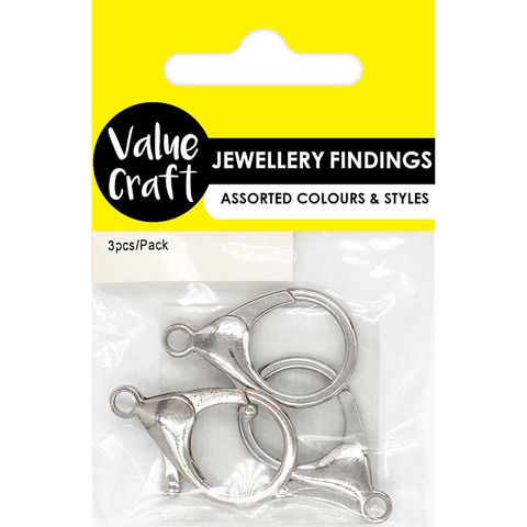 JF GIANT LOBSTER CLASP SILVER 3PCS