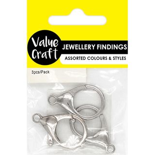 JF GIANT LOBSTER CLASP SILVER 3PCS