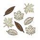 WOODEN MDF LEAVES ASST STYLES NAT 8PC