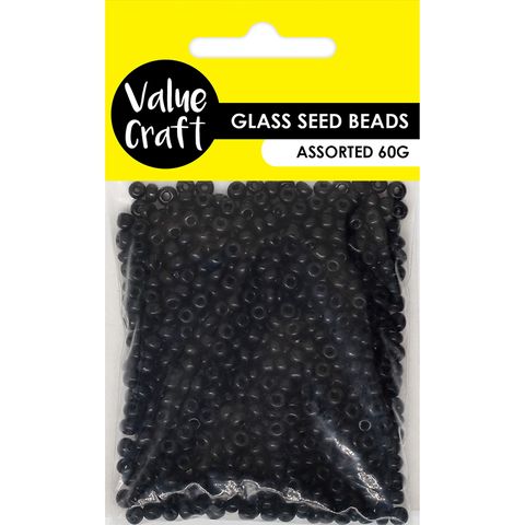 BEADS SEED  3.6MM BLACK 60G