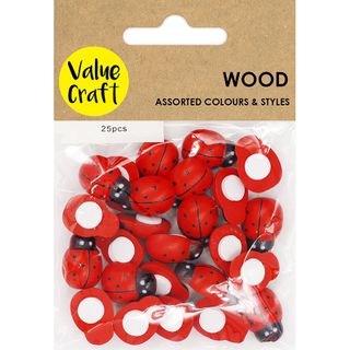 MDF LADY BIRD-SELF ADH RED-BLK 25PC