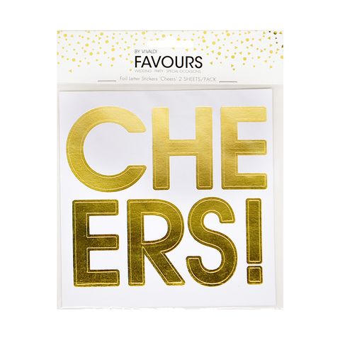 Fav Letter Sticker Cheers Gold 2 Sheets