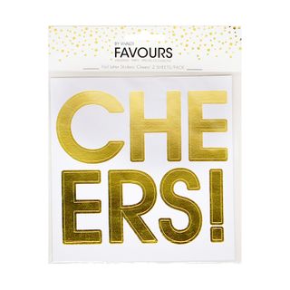Fav Letter Sticker Cheers Gold 2 Sheets