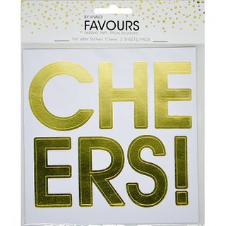 FAV LETTER STICKER CHEERS GOLD 2 SHEETS
