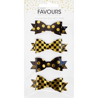 Fav Foil Bow Spot Check Bk Gd 4Pc