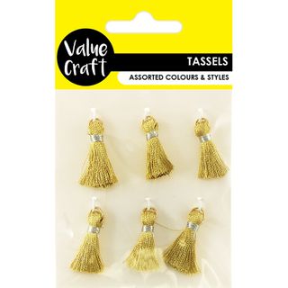 Tassels 2Cm Metallic Gold 6Pc