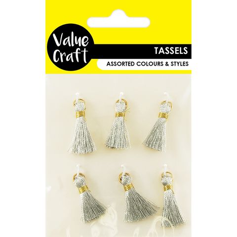 Tassels 2Cm Metallic Silver 6Pc