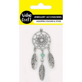 CHARM METAL DREAMCATCHER SILVER 1PC