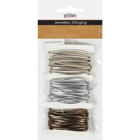 Jf Leather Cord 3X2M Nude-Slv-Bronze 6M