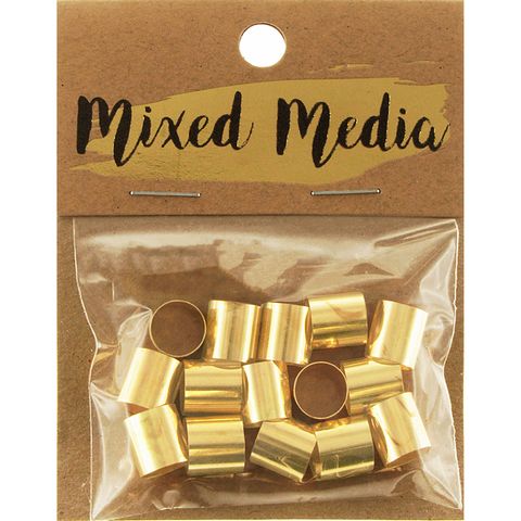 Metal Tube 10mmx9mm Gold 15Pcs