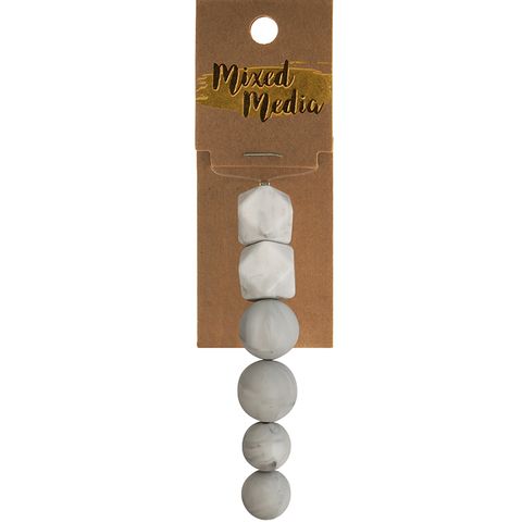 Silicone 6Pcs Hexagon-Rnd 2 Sizes Marble