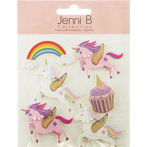 Jenni B Unicorns And Rainbow 6Pcs