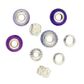 LARGE HOLE BEADS PURPLE 9PC