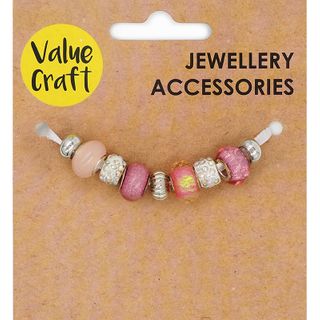 BEADS LRG HOLE  PINK 9PC