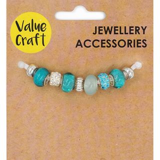 LARGE HOLE BEADS TURQUOISE 9PC