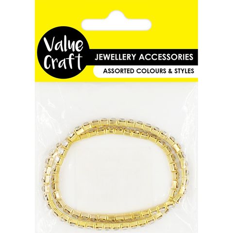 JF BRACELET STRETCH DIAMANTE GOLD  2PCS