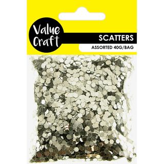 CRAFT 3MM HEXAGONAL  SCATTERS SILVER 40G