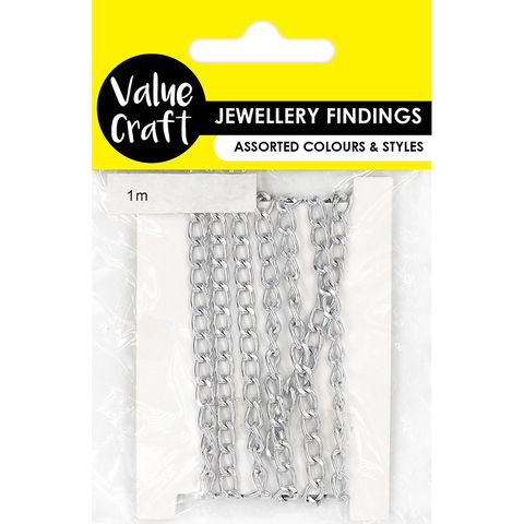 JF CHAIN SMALL OVAL  SILVER 1M