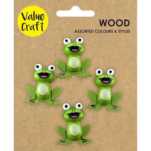 CRAFT WOODEN MDF FROGS 4PC