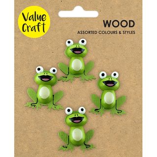 CRAFT WOODEN MDF FROGS 4PC