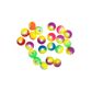 Bead 7Mm Plastic Facted Bright Multi 20G