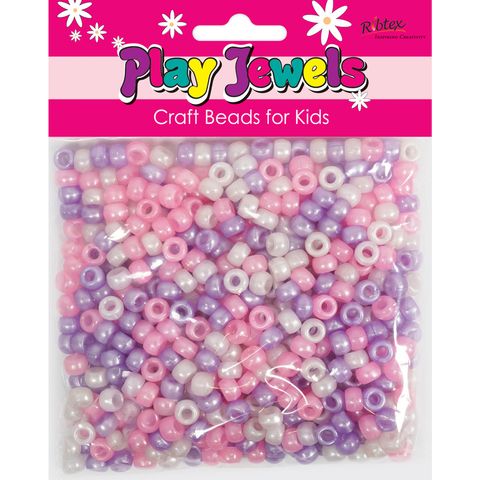 Bead Vp 6Mm Pony Ab Wht-Pink-Ppl 125G