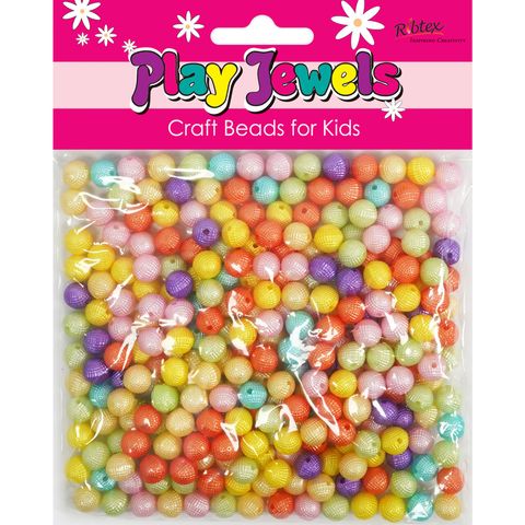 Bead Vp 9Mm Texture Rnd Pastel Asst 125G