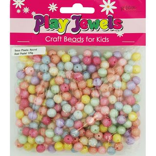 Bead Vp 9Mm Texture Rnd Pastel Asst 125G