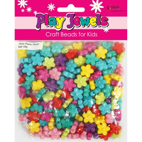 Bead Vp 15Mm Flower Bright Asst 125G