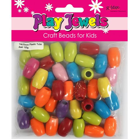 Bead Vp 23X14Mm Tube Asst 125G