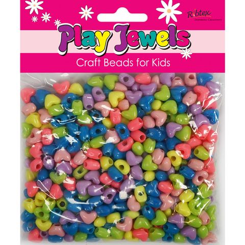 Bead Vp 12mm Heart Pastel Asst 125G