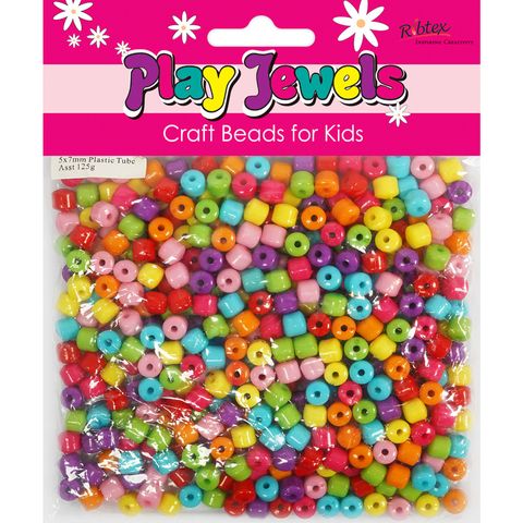Bead Vp 5X7Mm Tube Bright Asst 125G