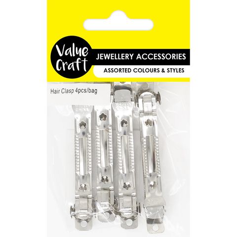 JF ACC HAIR CLASP SILVER 4PCS