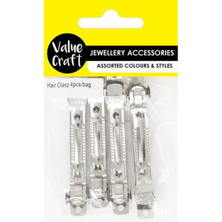 JF ACC HAIR CLASP SILVER 4PCS