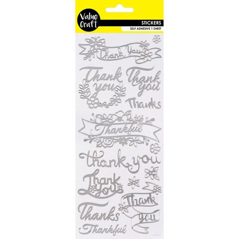 STICKERS METALLIC THANK YOU SLV 1SH