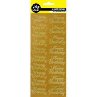 PEEL STICKER HAPPY BIRTHDAY GOLD 1PC