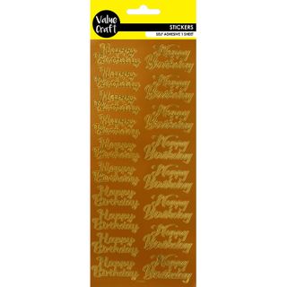 STICKERS HAPPY BIRTHDAY GOLD 1PC